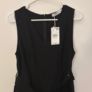 Mango black bow long jumpsuit